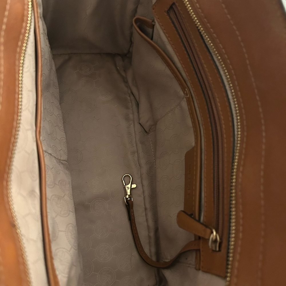 🌷MICHAEL KORS🌷Brown Saffiano Leather Satchel Crossbody Selma Medium Bag - Picture 13 of 13